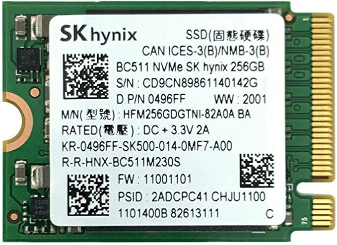 اس اس دی SK Hynix 256 GB BC511 NVMe