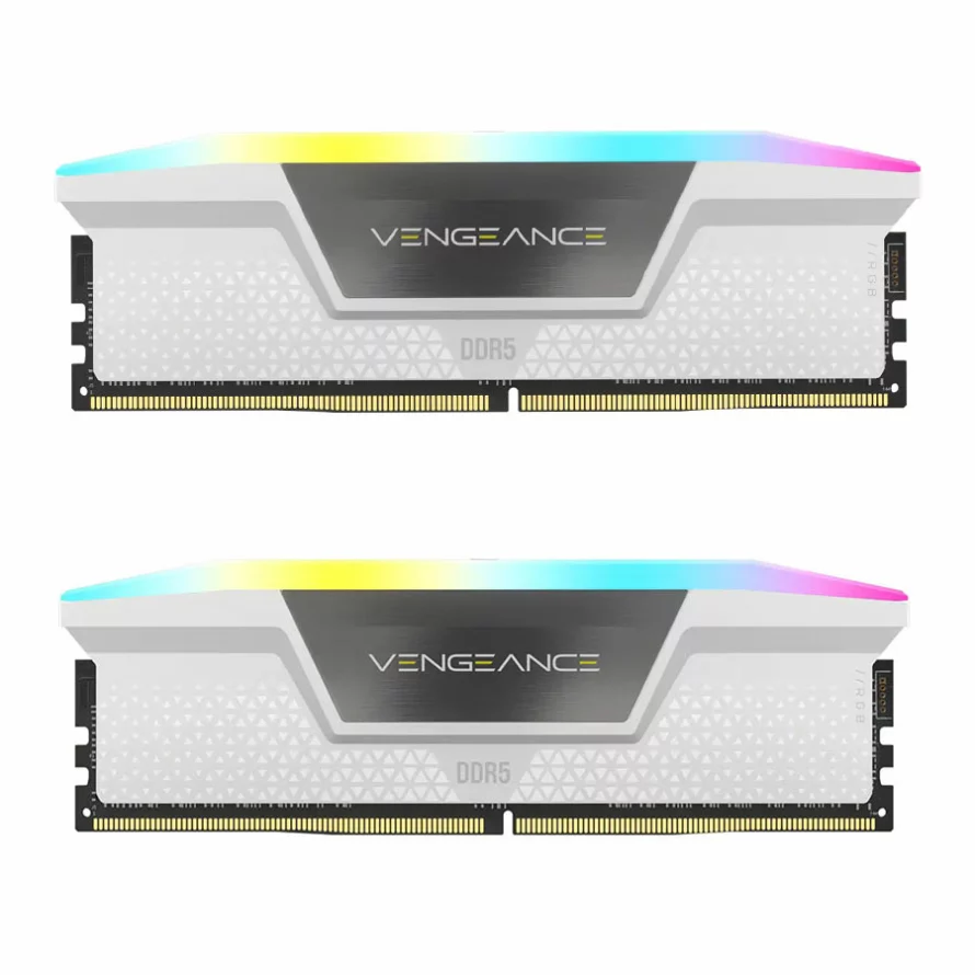 رم کورسیر VENGEANCE RGB White 32GB 16GBx2 5200MHz CL40 DDR5