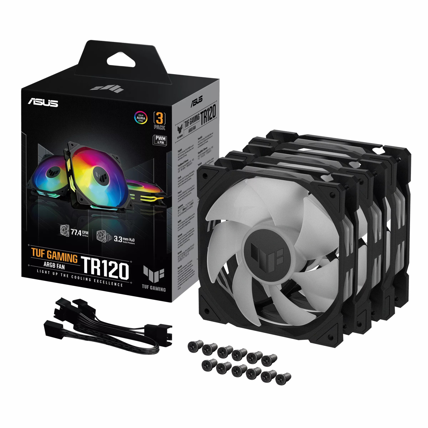 فن کیس ایسوس FAN CASE ASUS TUF GAMING TR120 BLACK 3in1 - pack فن کیس ایسوس FAN CASE ASUS TUF GAMING TR120 BLACK 3in1